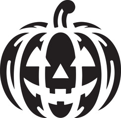 Funny Halloween pumpkin silhouette vector.
Halloween pumpkin icons style on white background