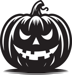 Funny Halloween pumpkin silhouette vector.
Halloween pumpkin icons style on white background
