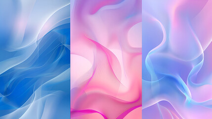 Obraz premium Set of Abstract wall art contemporary style ,Abstract 3D Gradient Background ,Artistic backdrop with liquid neon