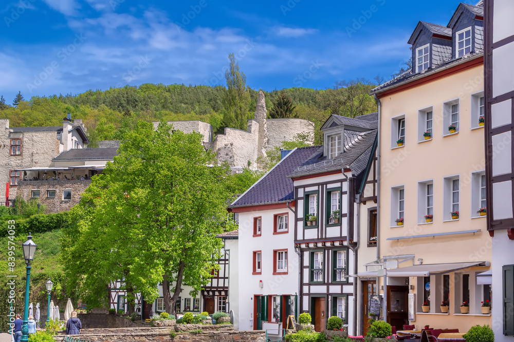 Poster street in bad munstereifel, germany