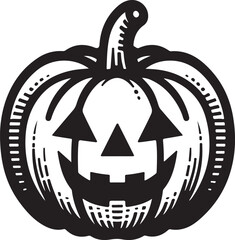 Funny Halloween pumpkin silhouette vector.
Halloween pumpkin icons style on white background