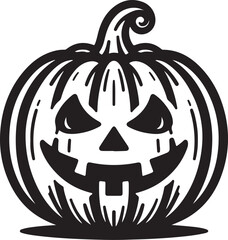 Funny Halloween pumpkin silhouette vector.
Halloween pumpkin icons style on white background