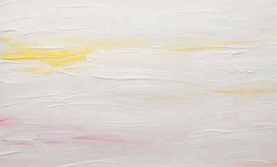 Obraz premium Art hand drawn watercolor and acrylic smear blot canvas painting wall. Abstract texture beige white pastel color stain brushstroke relief texture background.