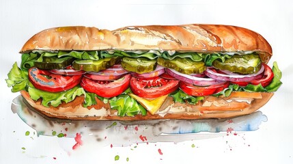 A delicious and healthy sandwich with fresh vegetables and cheese.