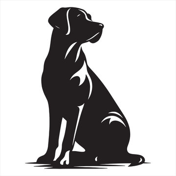 recommend clip art: Dog silhouette vector illustration on white background