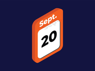 September 20-Calendar day icon vector illustration