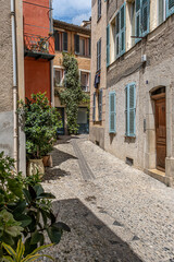Naklejka premium View of Biot village, a small, medieval, fortified historic village, located on a hilltop in the Provence-Alpes-Cote d'Azur, near the town of Antibes, between the cities of Nice and Cannes, France