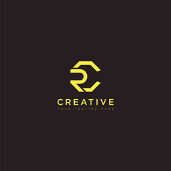 initial letter logo RC, RC or CR modern minimalist stock vector logo design