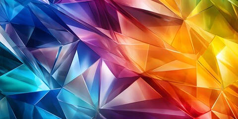 Fototapeta premium Captivating Rainbow Prism Diamond Background with Universal Appeal, Ideal for Wallpaper. Concept Rainbow Prism, Diamond Background, Wallpaper, Vibrant Colors, Universal Appeal