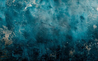 Obraz premium Abstract grunge texture with blue and silver colors, paint on rough concrete wall background, dark background for design template, copy space
