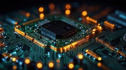 Free Photo secure connection or cybersecurity service concept of compute motherboard closeup