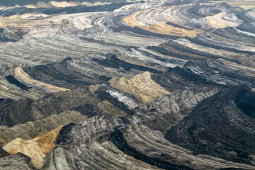 the landscape of a coal mining area