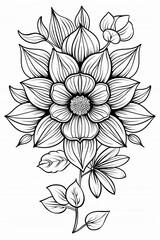 Black and white mandala to colour. AI generative.