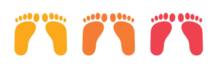 Baby feet icon on white background .Vector Illustration.