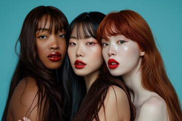 Resplendent models showcasing beauty