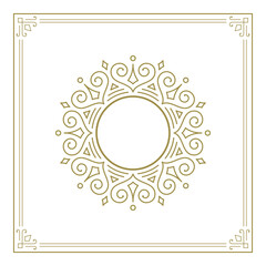 Vintage flourishes ornament swirls lines frame template vector illustration.