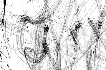 Obraz premium Random grunge scribbles drawing and writing background. Grunge abstract backdrops made of crazy chaotic drunk hand drawn scribble sketch burst texture. Sketchy school notebook ink drawing doodles.