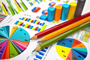 Colorful statistical analysis charts
