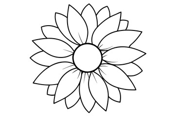 flower line art silhouette vector illustration