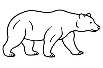 grizzly line art silhouette vector illustration