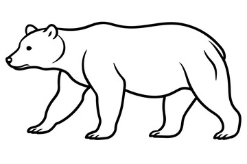 grizzly line art silhouette vector illustration