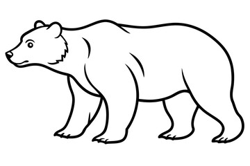 grizzly line art silhouette vector illustration