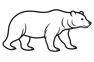 grizzly line art silhouette vector illustration
