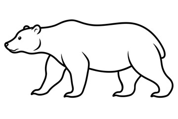 grizzly line art silhouette vector illustration