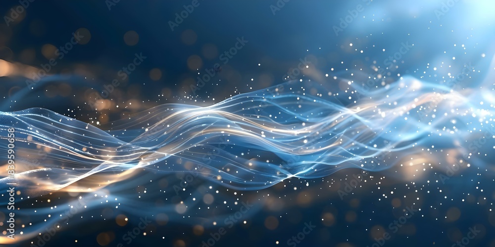 Poster digital network connection background in blue color for communication. concept digital networks, blu