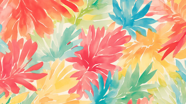 Watercolor floral colorful background