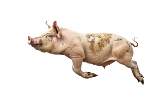 Isolated Image of Leaping Pig