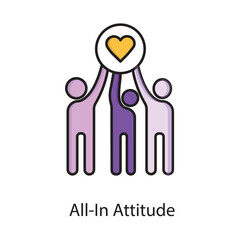 All-In Attitude Icon. Vector Icon Design