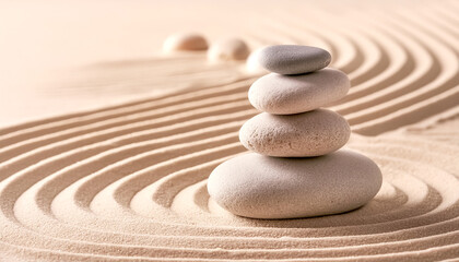 Balance Steine, Sand, Zen Garten, 