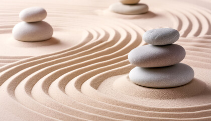 Balance Steine, Sand, Zen Garten, 