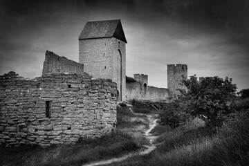 Visby medieval wall and old town in Gotland