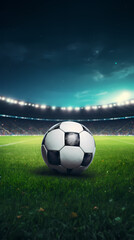 Obraz premium Football on green grass