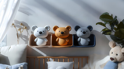 Superbe photo de d&eacute;coration d'int&eacute;rieur avec un animal en bois servant d'&eacute;tag&egrave;re dans un am&eacute;nagement de maison