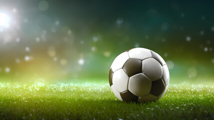 Fototapeta premium Football on green grass