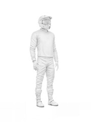 An image of a White Motocross Gear isolated on a white background
