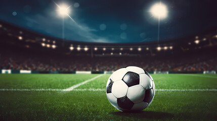 Fototapeta premium Football on green grass