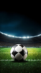 Obraz premium Football on green grass