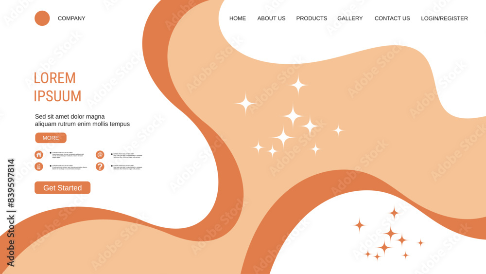 Poster modern trendy landing page vector design template. abstract geometric style background