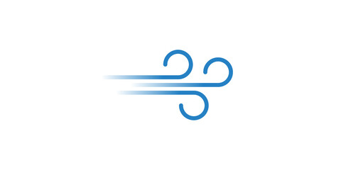 Blowing wind blue icon transparent for apps and websites.