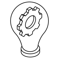 A flat design icon of idea generation