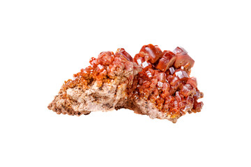 stone Vanadinite mineral stone on a white background close up