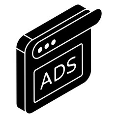Conceptual flat design icon of web ad