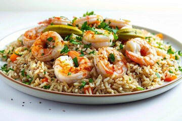 Colorful Cajun Rice Salad with Plump Shrimp