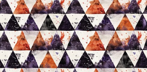 Fototapeta premium A brown and white watercolor pattern of printed on cotton fabric