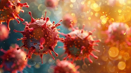 virus bacteria cells hiv microbiology science illustration 3d rendering