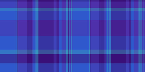 Oilcloth vector plaid pattern, 1950s texture background seamless. Halftone check tartan textile fabric in blue and indigo colors.